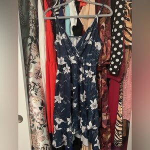 Navy Blue Floral Dress